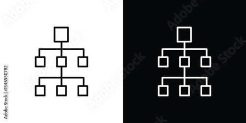 Organization chart icon in black. flat graphic vector icon