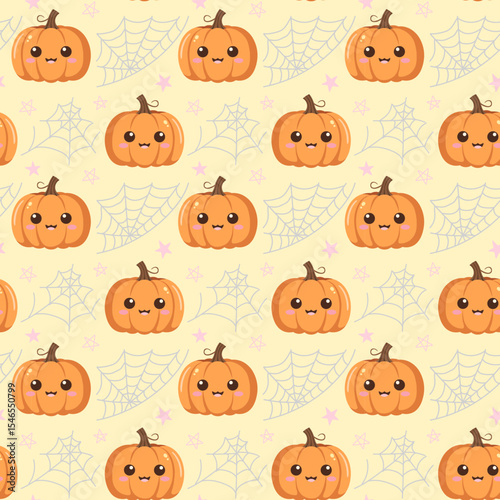 Pattern 7 –  Halloween collection – Pumpkin Scatter seamless pattern
