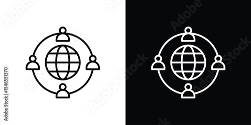 Outsourcing icon in black. flat graphic vector icon