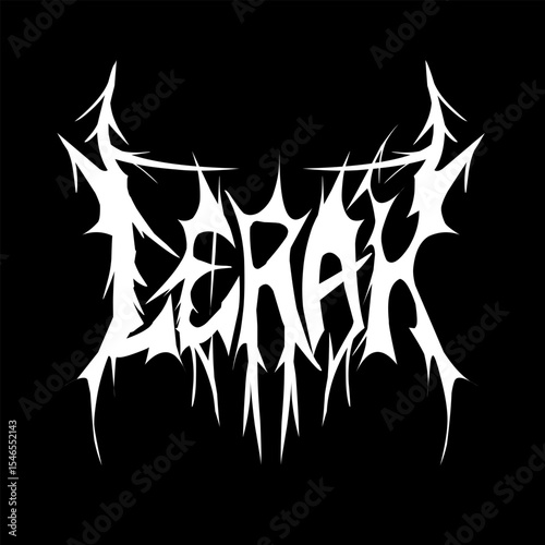 Lerax logo in black metal style, featuring sharp, spiked gothic lettering that evokes darkness, aggression, and underground brutality.
