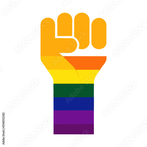 mano con pie levantado color arcoiris bandera silhouette vector