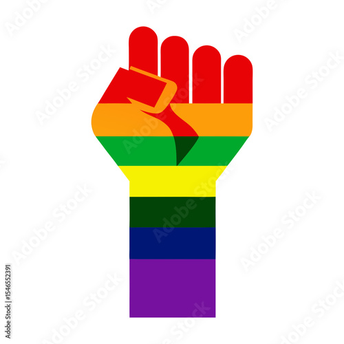 mano con pie levantado color arcoiris bandera silhouette vector