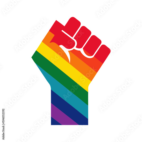 mano con pie levantado color arcoiris bandera silhouette vector