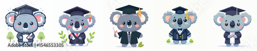 cute koala animal vector graduation