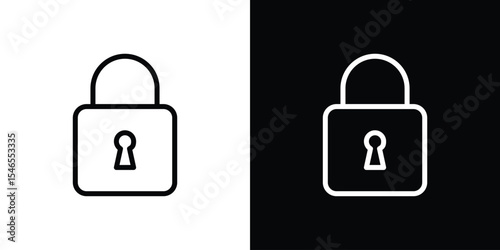 Padlock icon in black. flat graphic vector icon