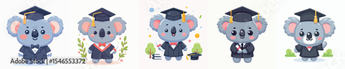 cute koala animal vector graduation