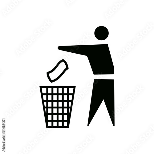 RECYCLING TRASH ICON VECTOR SIGN SYMBOL BLACK