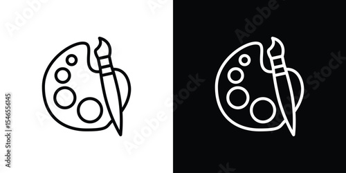 Palette icon in black. flat graphic vector icon