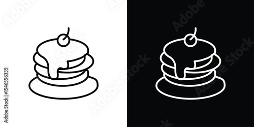 Pancake icon in black. flat graphic vector icon