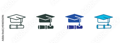 Degree Icon Set Multiple Style Of