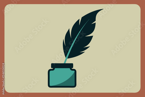 vector illustration of a feather pen
