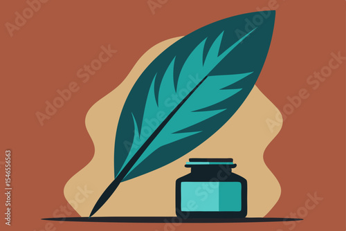 vector illustration of a feather pen