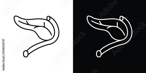 pancreas icon in black. flat graphic vector icon