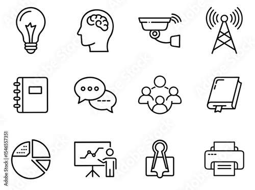 Business Outline Line Icons Set 1