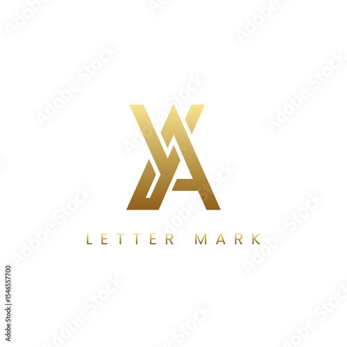 Luxury YA AY Monogram Logo Design – Golden Gradient Lettermark, Premium Branding Icon.