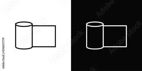 Paper roll icon in black. flat graphic vector icon