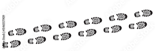 Human Footprint and Shoe Sole Icon Set – Walking Steps, Barefoot and Footprints Silhouette Collection