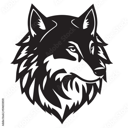A stylized black vector illustration of a wolf's head, depicted with sharp features and a determined gaze, conveying themes of wilderness and strength.