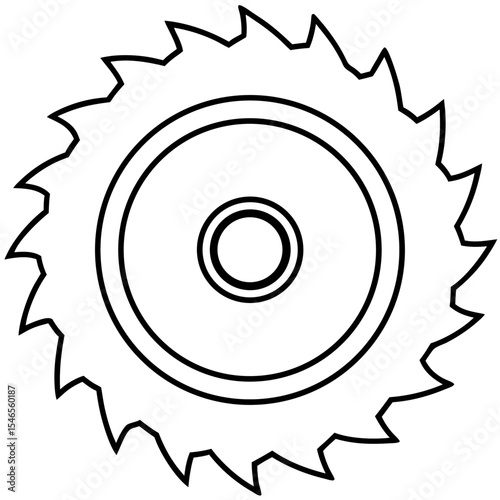 Hole Saw Tool Minimalist Line Illustration