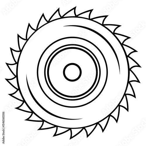 Hole Saw Tool Minimalist Line Illustration