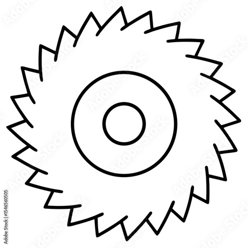 Hole Saw Tool Minimalist Line Illustration