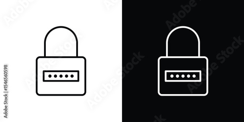 Password icon in black. flat graphic vector icon