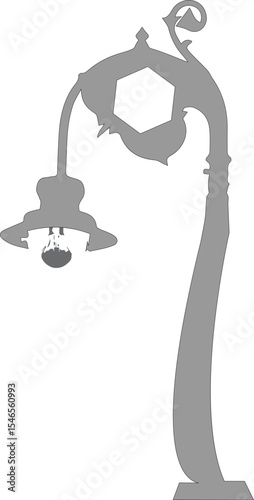 Classic street lamppost design perfect for urban scenes, night views, park illustrations, and outdoor projects. EPS vector, fully editable and easy to use.