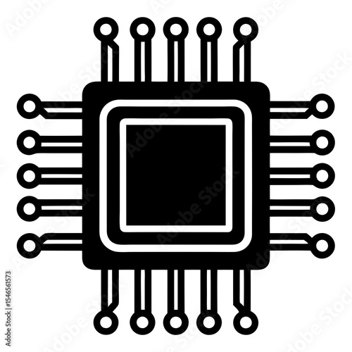 Computer chip isolated on white background represents modern processors
