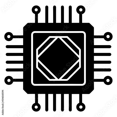 Computer chip isolated on white background represents modern processors