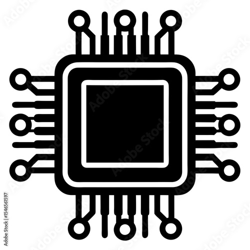 Computer chip isolated on white background represents modern processors