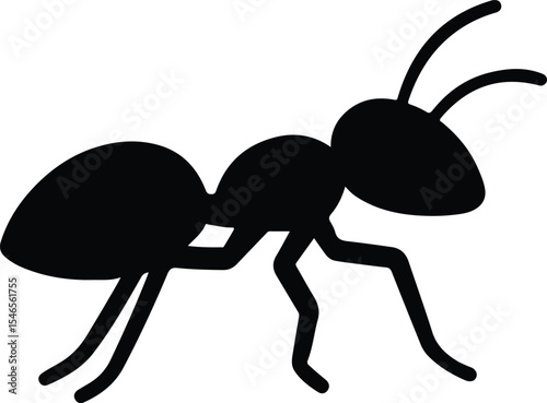 Silhouette ant insect black and white design vector illustration