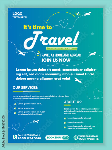 Travel Flayer Design Or Social Media Poster Design And Creative Travelling Agency Design Template	