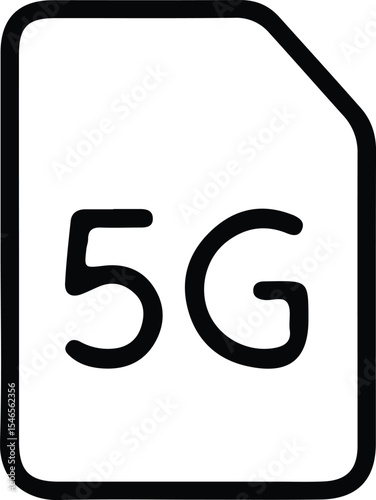 Minimalist 5G SIM Card Icon