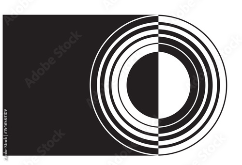 Rippling Semi Circle with its reversed side and copyspace