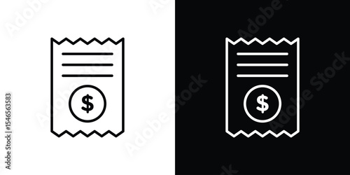 Payment receipt icon in black. flat graphic vector icon