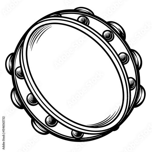 Illustration of a tambourine isolated on white background