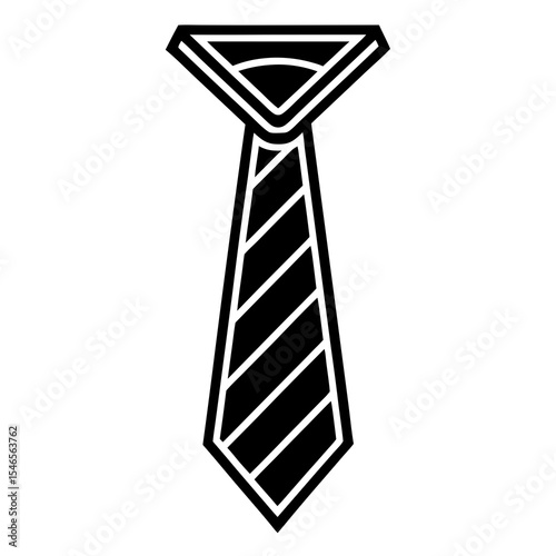 Black and white striped tie isolated on white background