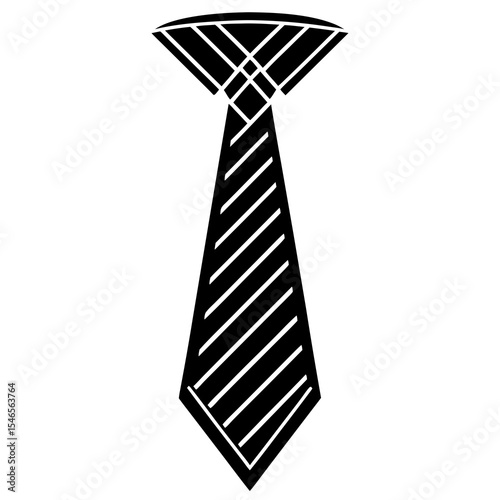 Striped tie isolated on white background