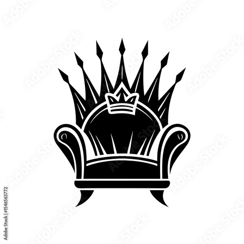 Royal throne isolated on white background