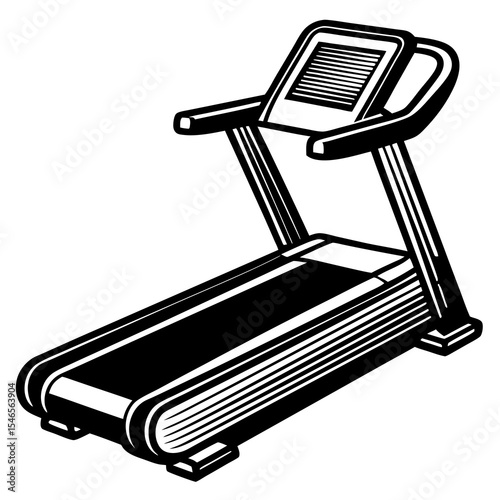 Treadmill exercise machine isolated on white background