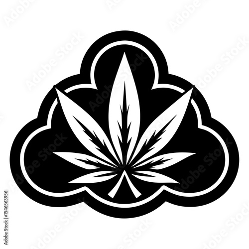 Cannabis leaf symbol isolated on white background
