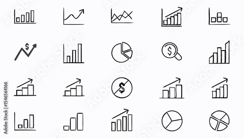 Finance and Economy icon set. Money and Finance Related Line Vector Icon Set. Editable Stroke. Banking, Loan, Money, Investment, Mortgage. Vector isolated flat vector illustration on white background.