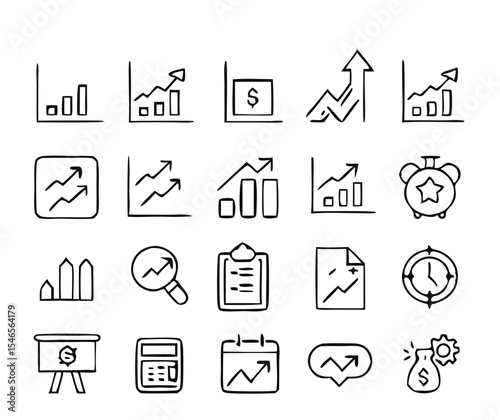 Finance and Economy icon set. Money and Finance Related Line Vector Icon Set. Editable Stroke. Banking, Loan, Money, Investment, Mortgage. Vector isolated flat vector illustration on white background.