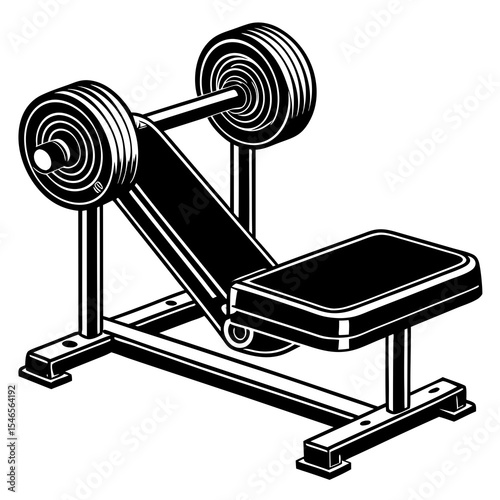 Weightlifting bench press isolated on white background