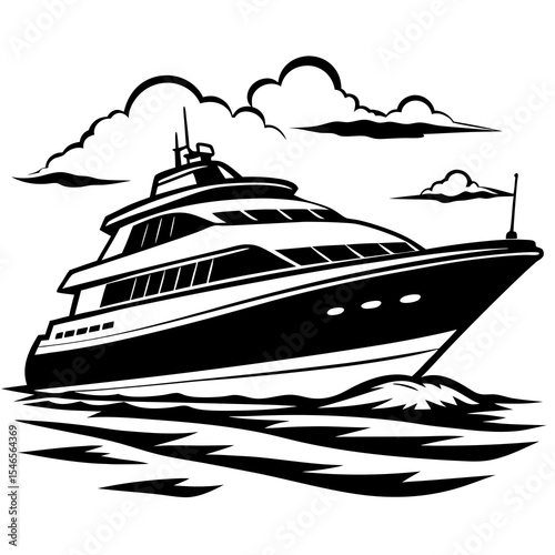 Luxury yacht sailing on the sea