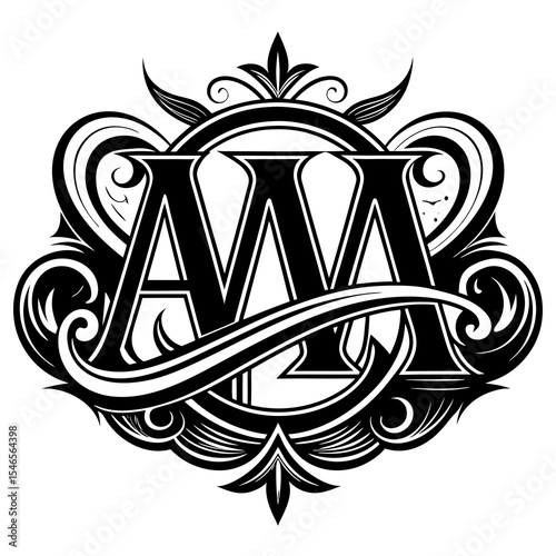 Decorative letters aaa isolated on white background