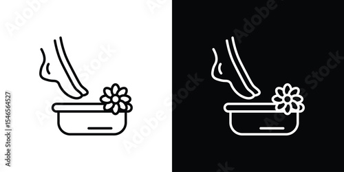 Pedicure icon in black. flat graphic vector icon