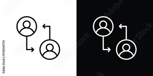 Peer to peer icon in black. flat graphic vector icon