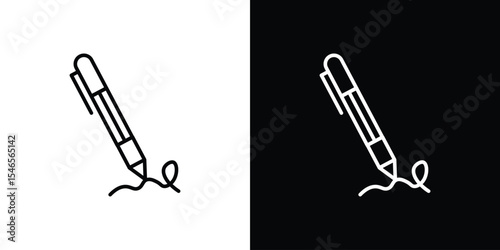 Pen icon in black. flat graphic vector icon