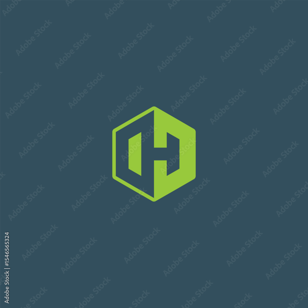 Abstract Geometric Lettering in Hexagon Shape Abstract Geometric Lettering in Hexagon Shape